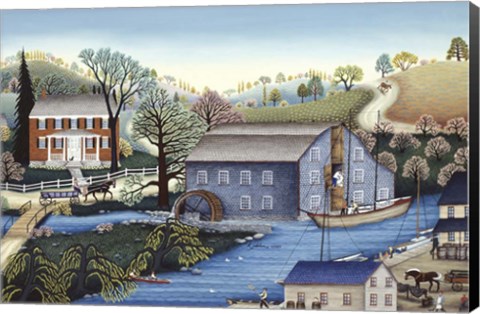 Framed Saddle Rock Grist Mill Print