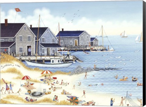 Framed Feeding Seagulls Print