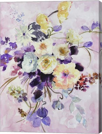 Framed Purple And Yellow Bouquet Print