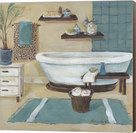 Framed Cheetah Pattern Bath I Print