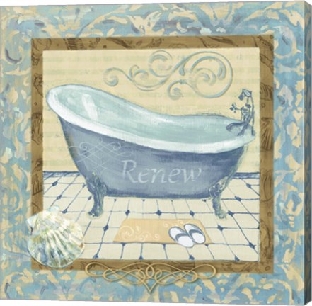 Framed Turquoise Tub II Print