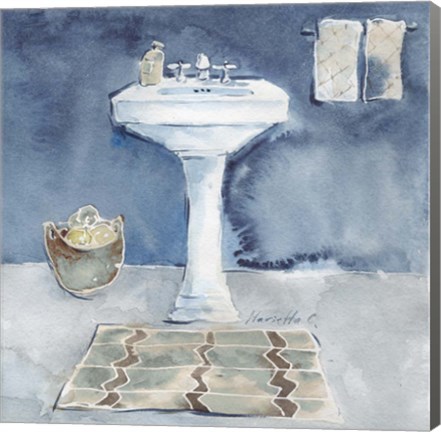 Framed Watercolor Bathroom II Print