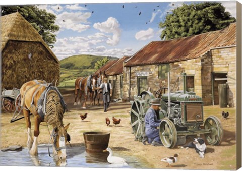 Framed Back From The Fields Print