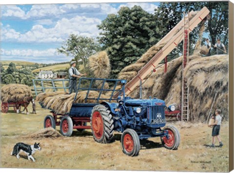 Framed Building A Hayrick Print