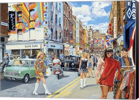 Framed Carnaby Street in the 60s Print