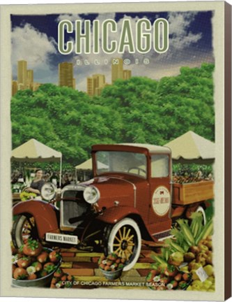 Framed Chicago Farmers Market Print