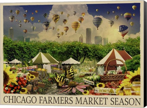 Framed Chicago Farmers Market Print
