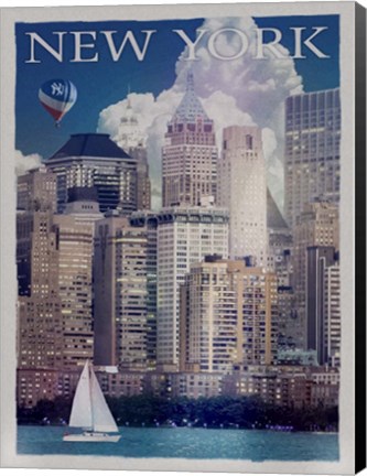 Framed New York Manhattan River Front Print