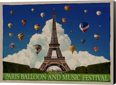 Framed Paris Balloon Music Fest Print