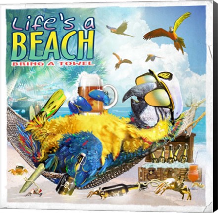 Framed Lifes a Beach Print