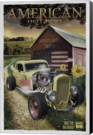 Framed Hot Rod Sunflower Print