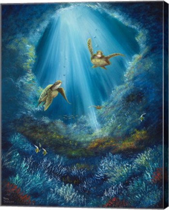 Framed Gliding Through the Deep Blue Print