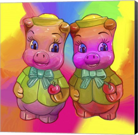 Framed 2 Piggies Print