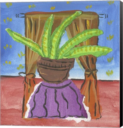 Framed Potted Succulent Plant Print