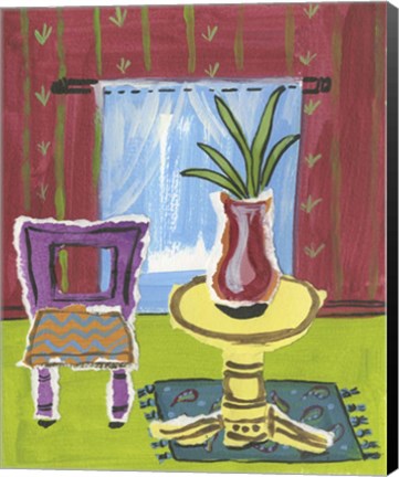 Framed Sunroom with Vase Print