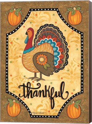 Framed Thankful Turkey Print