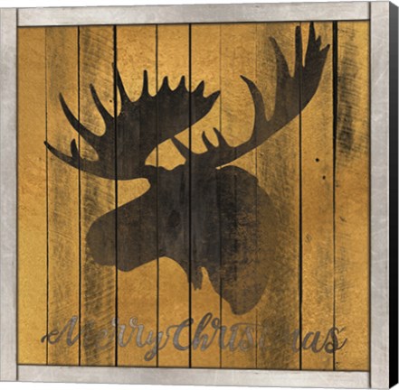 Framed Merry Christmas Moose Print