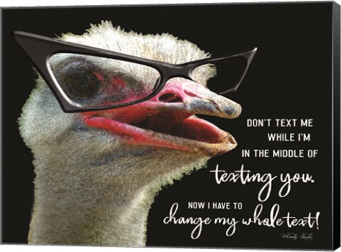 Framed Ostrich Don&#39;t Text Me Print