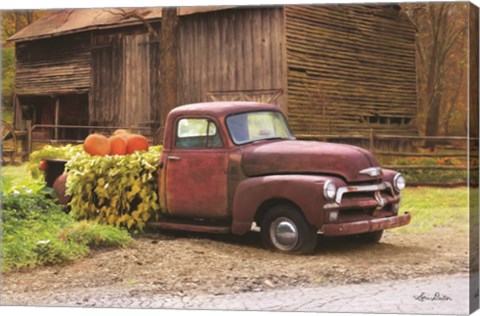 Framed Fall Pumpkin Truck Print