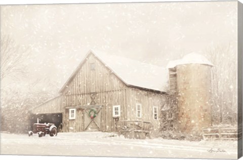 Framed NY Winter Barn Print