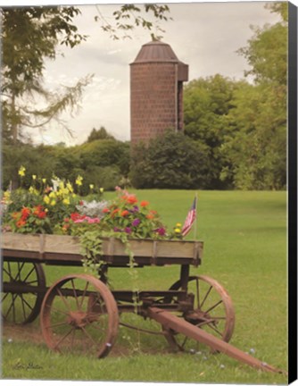 Framed Clayton Flower Wagon Print