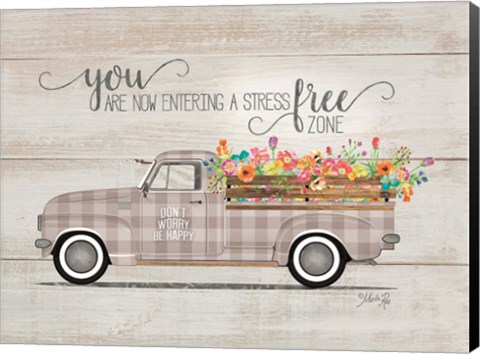 Framed Be Happy Vintage Truck Print