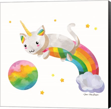 Framed Rainbow Caticorn II Print