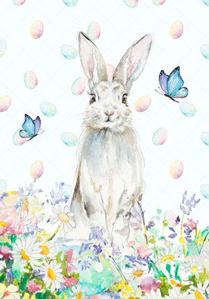 Framed Tall Easter Bunny Print