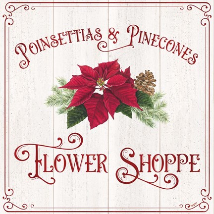 Framed Vintage Christmas Signs III-Flower Shoppe Print