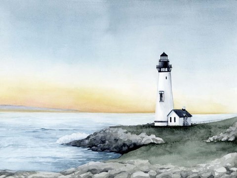 Framed Lighthouse Bay II Print