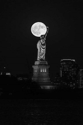 Framed Full Moon New York Print