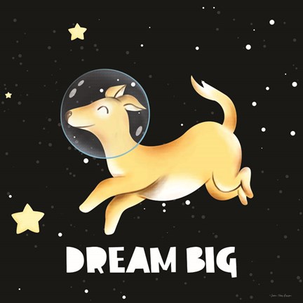 Framed Dream Big Astronaut Dog Print