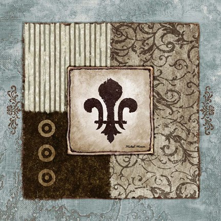 Framed Fleur de Lis II Print