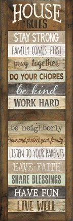 Framed House Rules Print