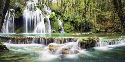 Framed Waterfall in a forest Print