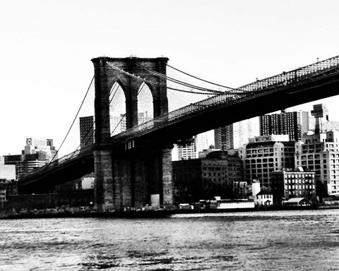 Framed Bridge of Brooklyn BW II Print