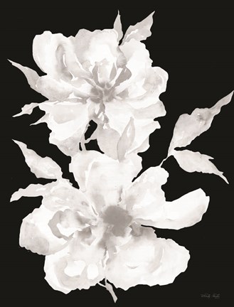 Framed Black &amp; White Flowers I Print