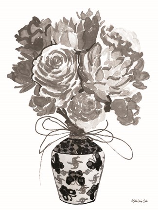 Framed Gray Bouquet Print