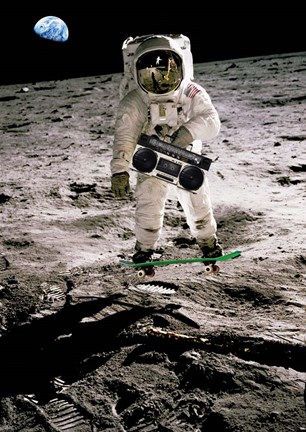 Framed Moonskating (NASA) Print