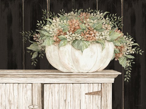Framed Fall Floral Pumpkin Print
