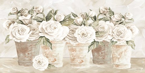 Framed Potted Roses Print