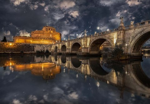 Framed Arches and Clouds Print