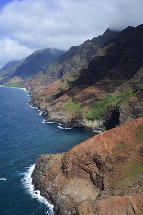 Framed Aerial View Of Na Pali Coast, Kauai, Hawaii Print