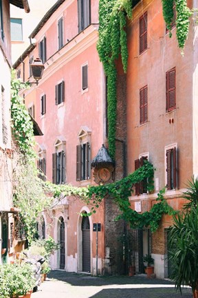 Framed Pink Buildings in Rome Print