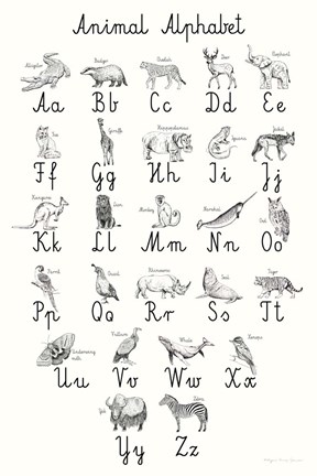 Framed Animal Alphabet Print