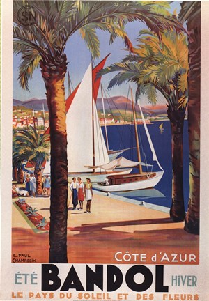 Framed Cote d&#39;Azur (Bandol) Print