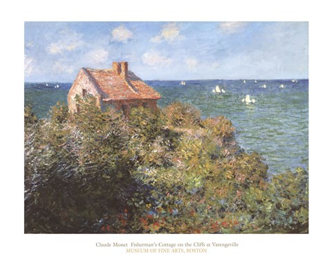 Framed Fisherman's Cottage on the Cliffs at Varengeville, 1882 Print