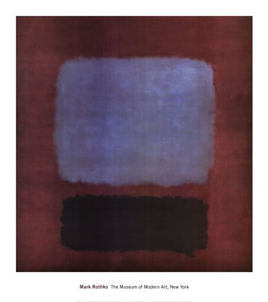 Framed No. 37/No. 19 (Slate Blue and Brown on Plum), 1958 Print