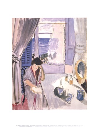 Framed Woman Reading at a Dressing Table, late 1919 Print