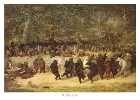 Framed Bear Dance, c.1870 Print